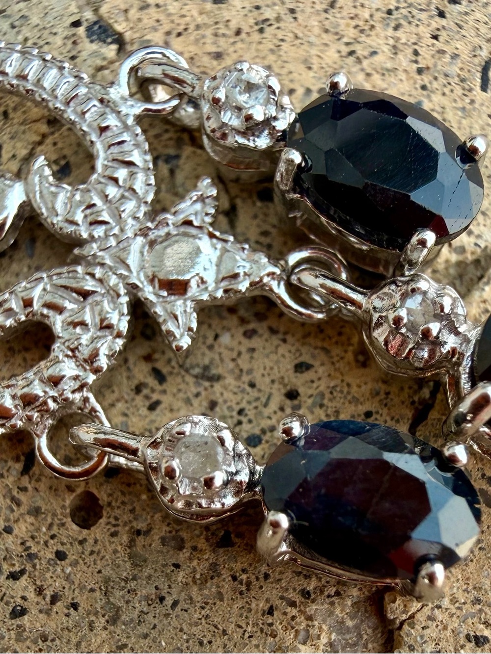 4.40 CTW Sapphire & Diamond Sterling Silver Chandelier Earrings - Picture 10 of 15
